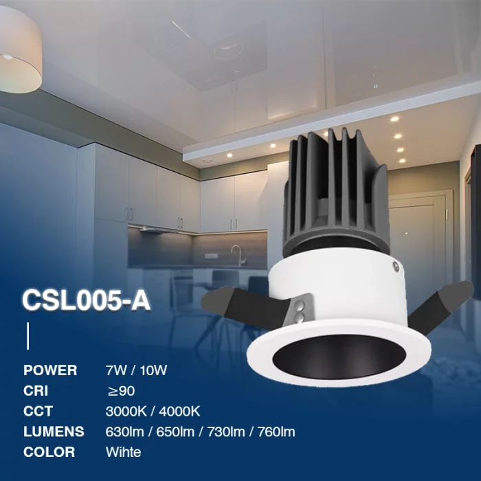 CSL005-A 10W 3000K 24° Nero+Grigio binario con faretti led-Illuminazione corridoio--02