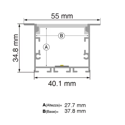 L2000x61.8x13.8mm LED Strip Profil SP45-Profili LED--SP41