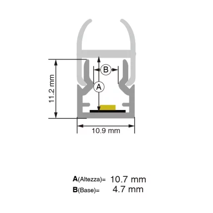 L2000x10.9x11.2mm Profilo LED SP50-Illuminazione Showroom--SP50