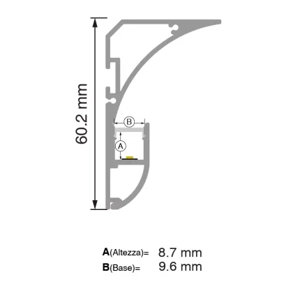 L2000*36.4*60.2mm Veletta LED angolare SP57-Illuminazione LED per negozi--SP57