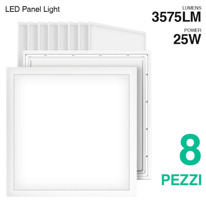 PLB002 25W 4000K 110° Bianco Pannello led * 8 pezzi-Pannello LED a Sospensione-PLB002-mbd 8